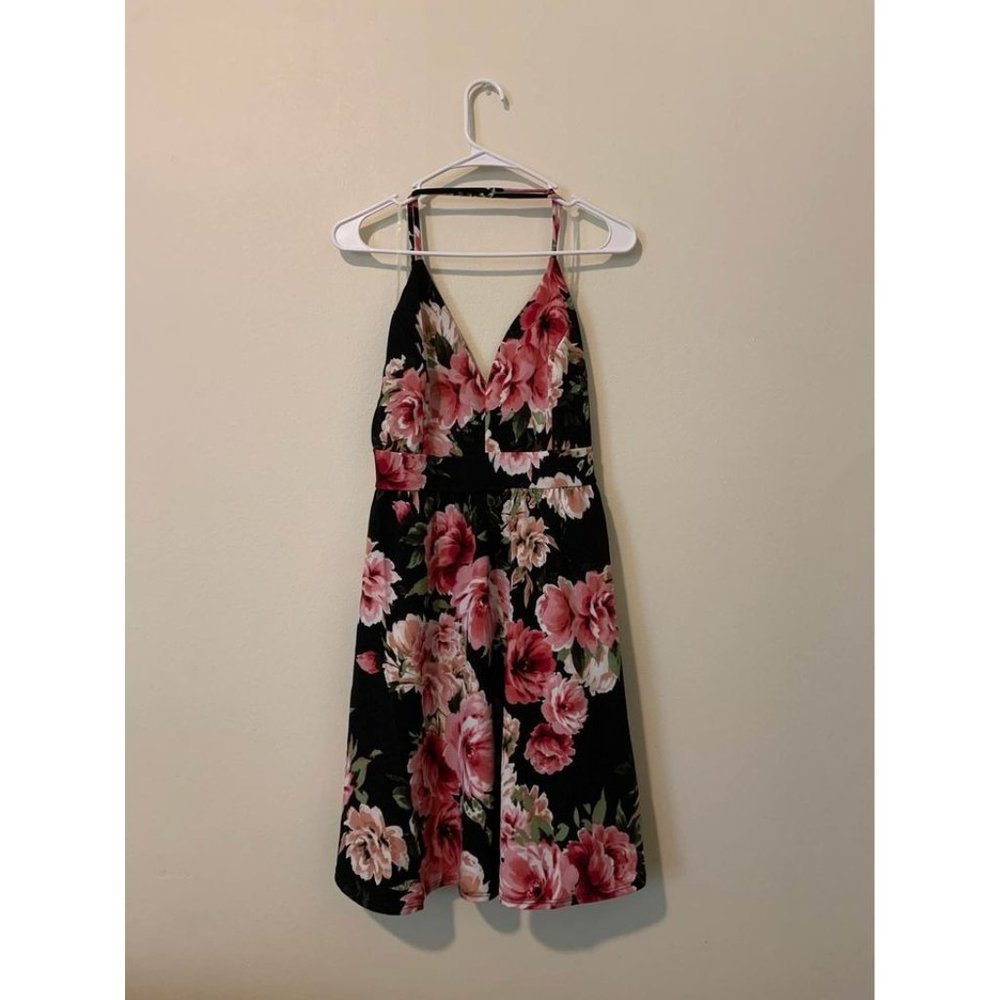 Women's Floral 1X Dress Valentines